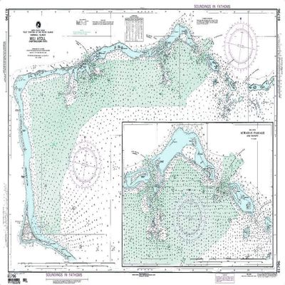 Paradise Cay Publications NGA Chart 81796: Mili Atoll Marshall Islands, Approx. Size 21" x 30" (Small Format Waterproof)