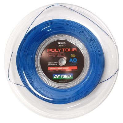 YONEX Polytour Pro 120 17 Gauge Polyester Tennis String Reel (Blue)