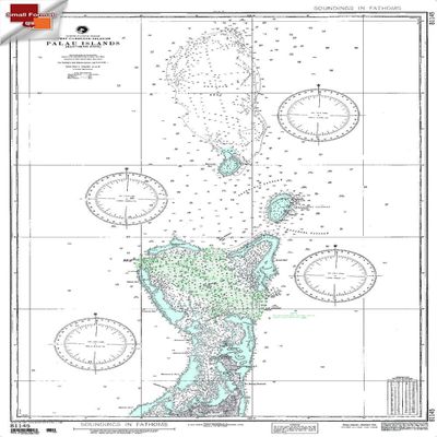 Paradise Cay Publications NGA Chart 81145: Palau is Northern Part [West Caroline is, Approx. Size 21" x 32" (Small Format Waterproof)