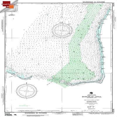 Paradise Cay Publications NGA Chart 81576: Rongelap Atollsoutheastern Partmarshal, Approx. Size 21" x 30" (Small Format Waterproof)