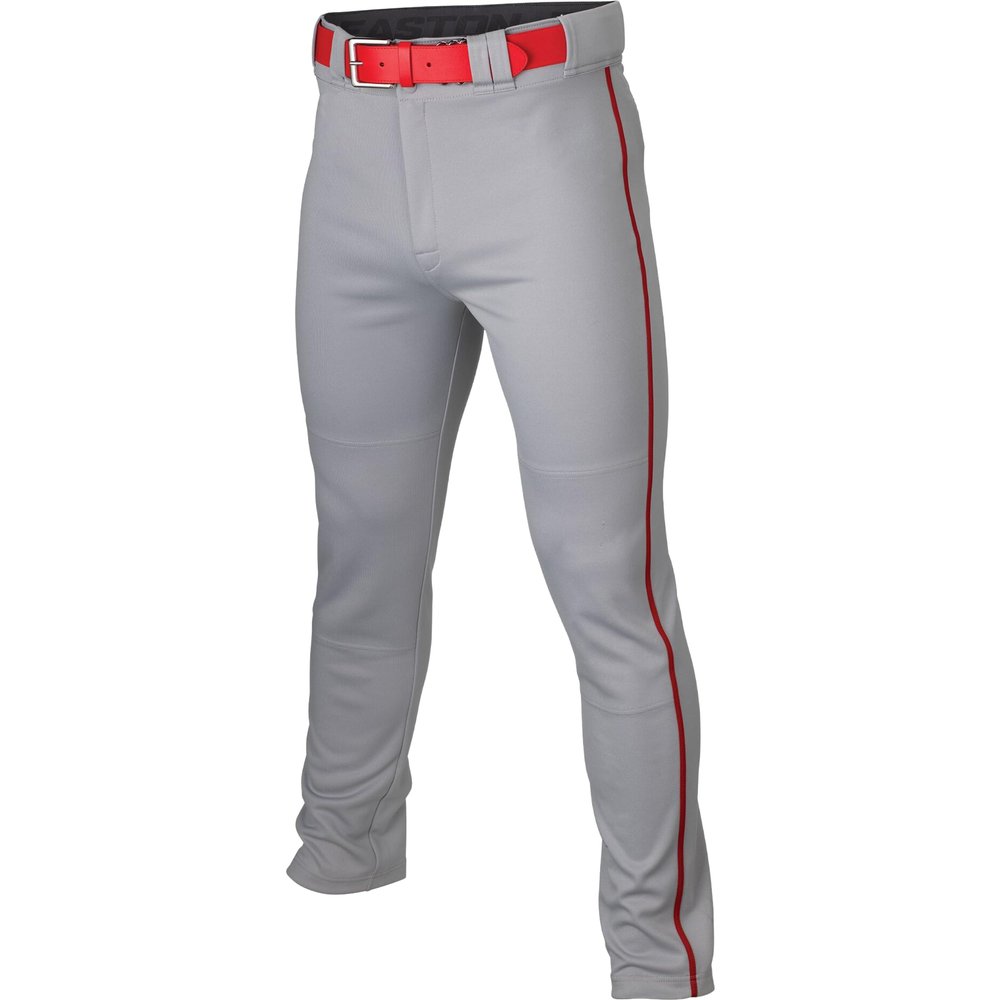 Easton | RIVAL+ Piped Baseball Pant | Grey/Red | Youth | Large