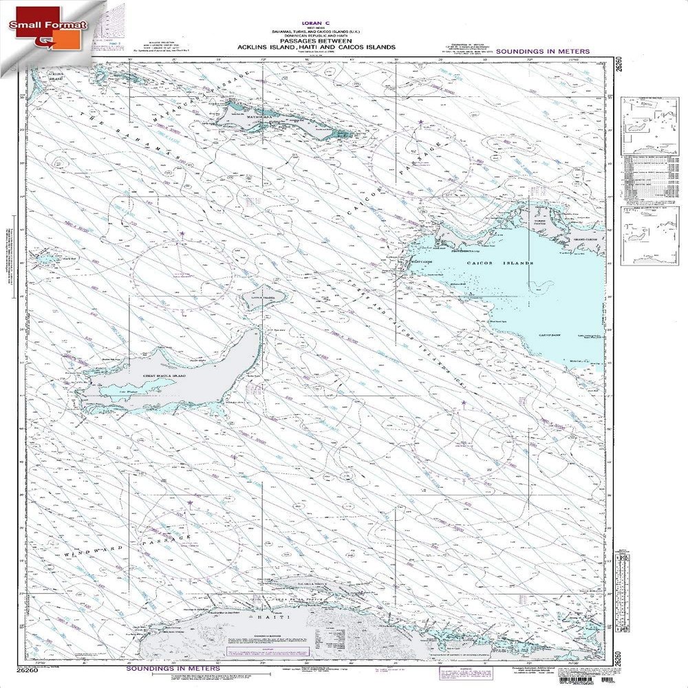 Paradise Cay Publications NGA Chart 26260: Passages Between Acklins Islands Haiti, Approx. Size 21" x 30" (Small Format Waterproof)