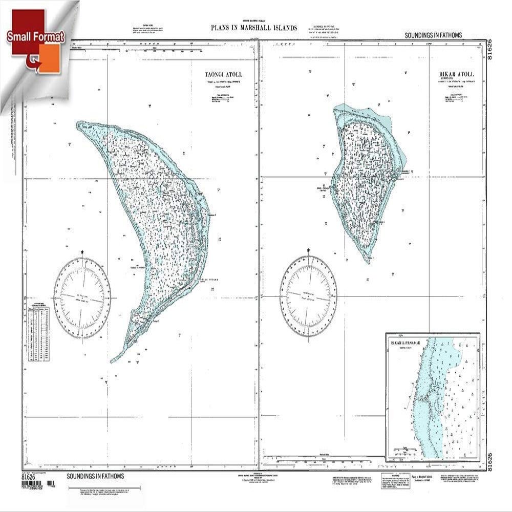 Paradise Cay Publications NGA Chart 81626: Taongi Atollmarshall Islands, Approx. Size 21" x 29" (Small Format Waterproof)