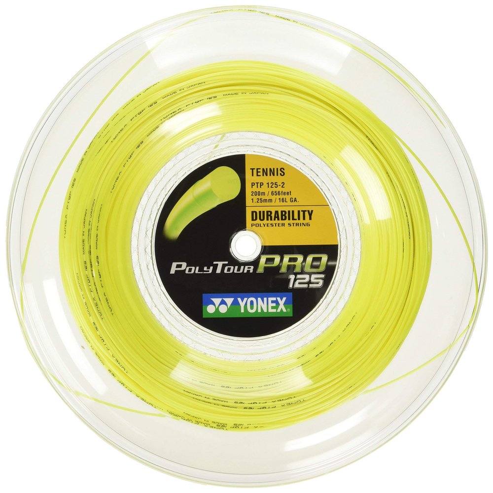 YONEX Polytour Pro 115 18 Gauge Polyester Tennis String Reel (Flash Yellow)
