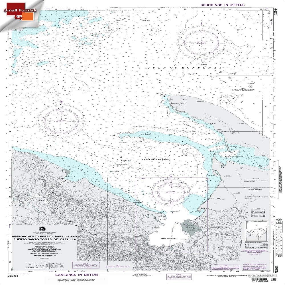 Paradise Cay Publications NGA Chart 28164: Approaches to Puerto Barrios and Santa, Approx. Size 21" x 29" (Small Format Waterproof)