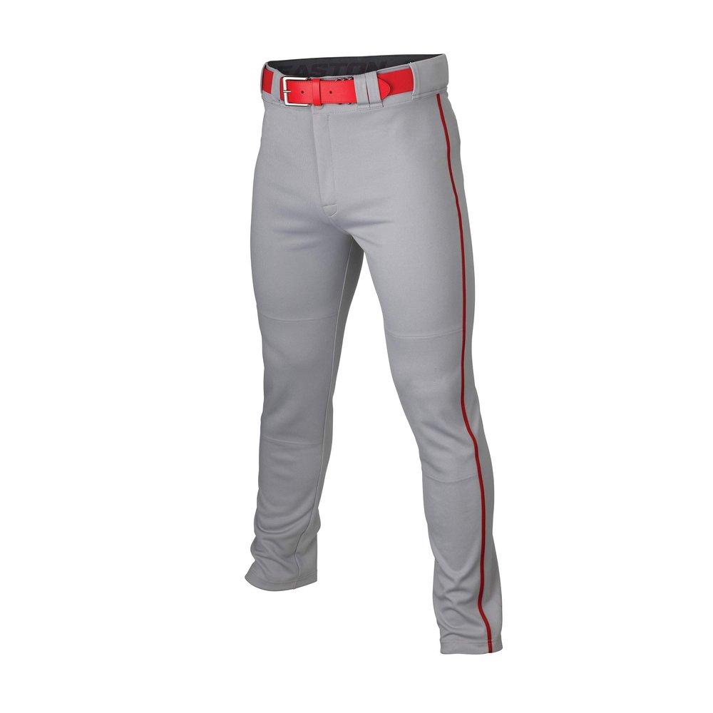 Easton | RIVAL+ Piped Baseball Pant | Grey/Red Youth | Medium