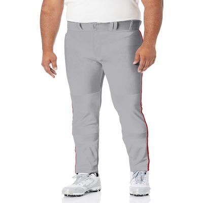 Easton | RIVAL+ Piped Baseball Pant | Grey/Red | Adult Small