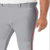 Easton | RIVAL+ Piped Baseball Pant | Grey/Red | Adult Small view 3