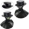 Absolute Vibe Steampunk Plague Doctor Halloween Costume PU Leather Black Wide Brim Magician Dress Up Party Hat (S) view 3