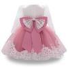 MYRISAM Baby Girls Long Sleeve Lace Dresses Princess 1st Birthday Bowknot Wedding Pageant Christening Baptism Tutu Gown Dusty Rose 6-9M view 1