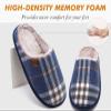 COFACE Mens Blue Flano Plaid Cozy Memory Foam scuff Slippers Slip On Warm House Shoes Indoor/Outdoor With Best Arch Support Size 13 view 4