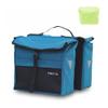 Vincita Double Bike Pannier Bag  12L Top Load Rear Rack Saddlebags  Water-Resistant Commuter Carrier with Rain Cover, Rigid Back & Reflective Trim  Fits Road, Hybrid & E-Bikes (Black/Turquoise) view 1