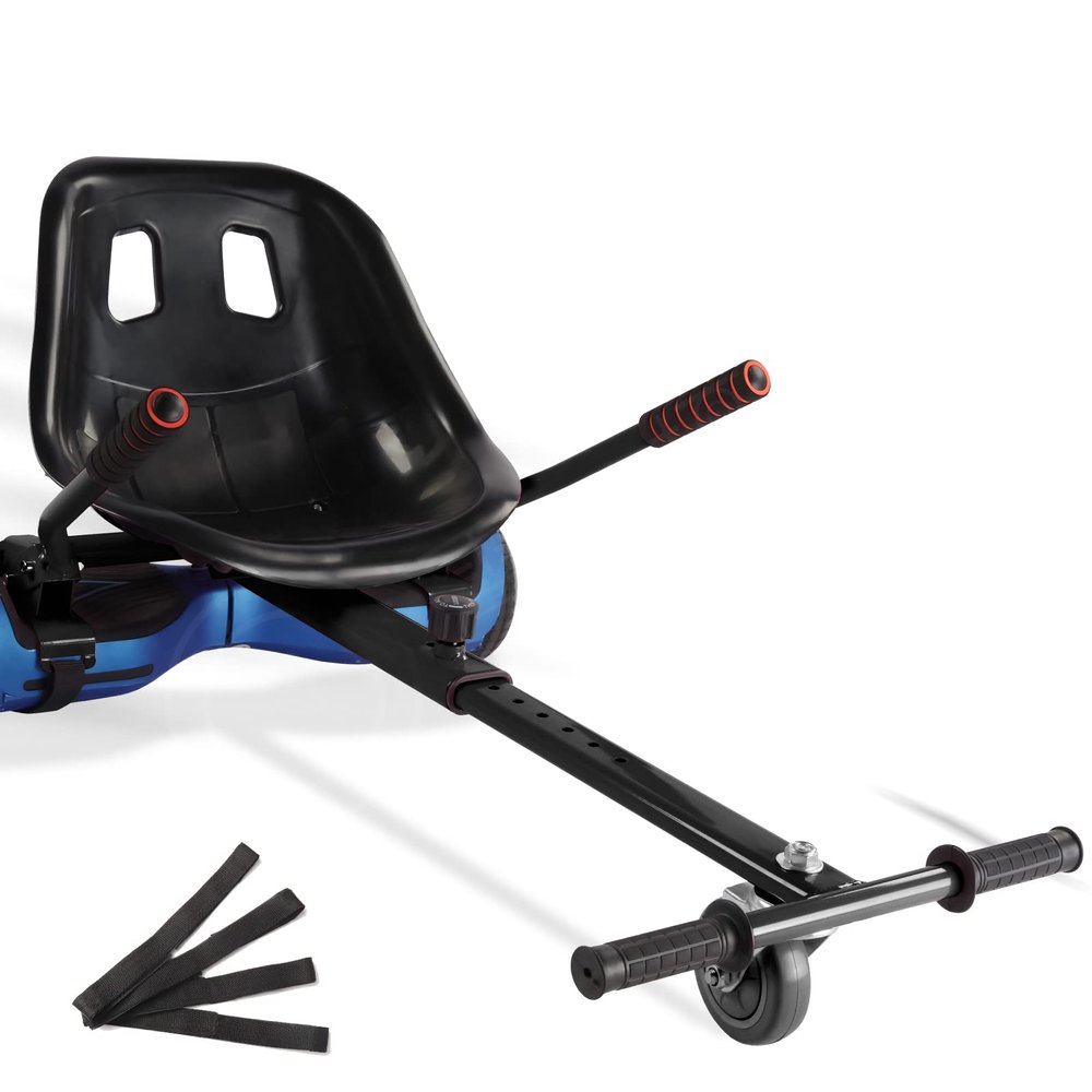 Hishine Hoverboard Seat Attachment 265lbs Capacity, 25"-33.3" Adjustable Length Hover Board Go Kart Accessory w/Comfortable&Sturdy Seat,Go Cart Compatible with 6.5 8 10 Hoverboard,Kids Adults