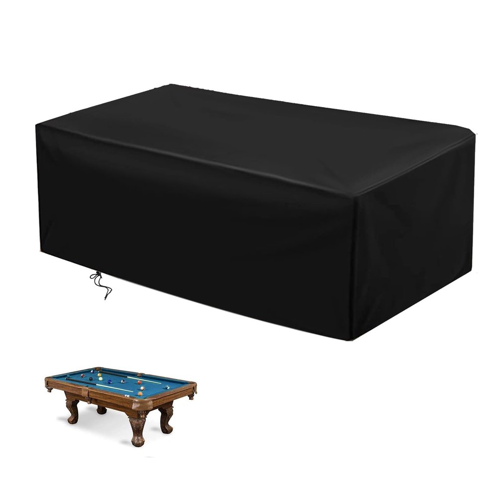 POMER Pool Table Cover - 102 inch Waterproof Table Cover for 8 Foot Snooker Billiard Tables Dustproof 7/8/9 FT Billiard Table Cover - 102x53x32 inch