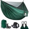 Covacure Camping Hammock - Lightweight Double Hammock, Hold Up to 772lbs, Portable Hammocks for Indoor, Outdoor, Hiking, Camping, Backpacking, Travel, Backyard, BeachDark Green view 1