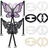 10pcs Bra Strap Clips Sets, 2Pcs Butterfly Bra Straps, 8 Pcs Adjustable Bra Clips, Butterfly Buckle for Bra Strap view 1