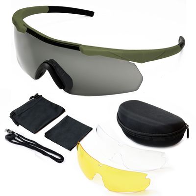 SPOSUNE Shooting Glasses Men with Case, Impact resistance Tactical Glasses Airsoft Glasses with 3 Lenses, Safety Glasses for Men Women - Military Eyewear for Hunting Cycling
