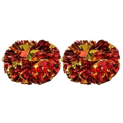 SUNGOOYUE Cheerleader Pom Poms Cheerleading Pom Poms for Cheer Sport Kids Adults Plastic Ring Pom Poms (Red+Gold)