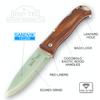 JEO-TEC N16 Pocket Folding Knife for Bushcraft Survival Camping Hunting Fishing Outdoor, Stainless Steel Sandvik 14C28N Scandi Blade, Handmade view 2