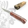 JEO-TEC N16 Pocket Folding Knife for Bushcraft Survival Camping Hunting Fishing Outdoor, Stainless Steel Sandvik 14C28N Scandi Blade, Handmade view 4