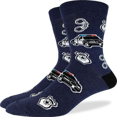 Good Luck Sock Men's Police Socks, Big & Tall, Shoe Size 13-17