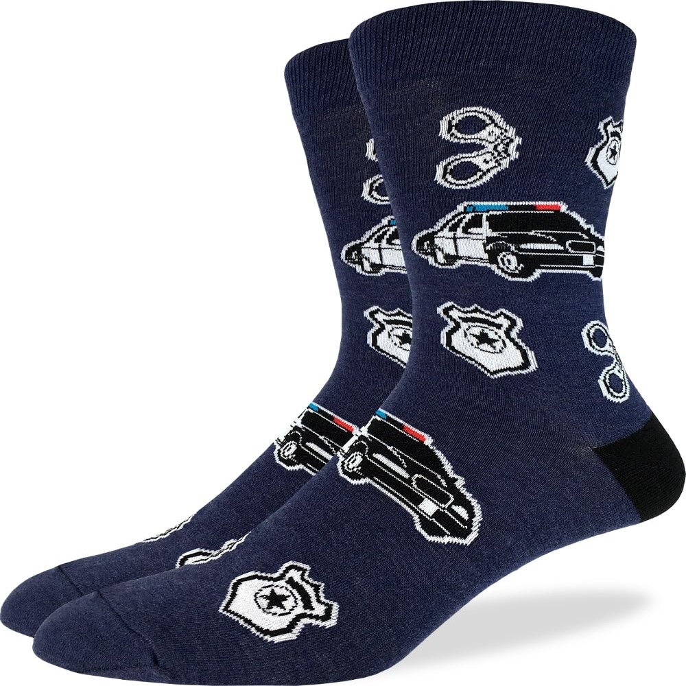 Good Luck Sock Men's Police Socks, Big & Tall, Shoe Size 13-17