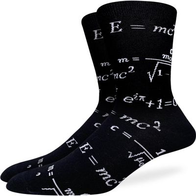 Good Luck Sock Men's Math Equations Socks, Adult, Shoe Size 7-12