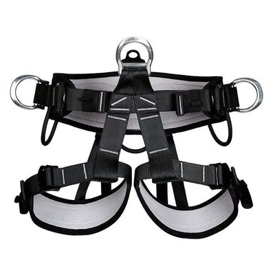 HandAcc Climbing belts, Thicken Professional Safety Belt with Magnesium Alloy Connection Ring, Outdoor Momentum Belt for Rock Climbing, Fire Rescue, Rappelling
