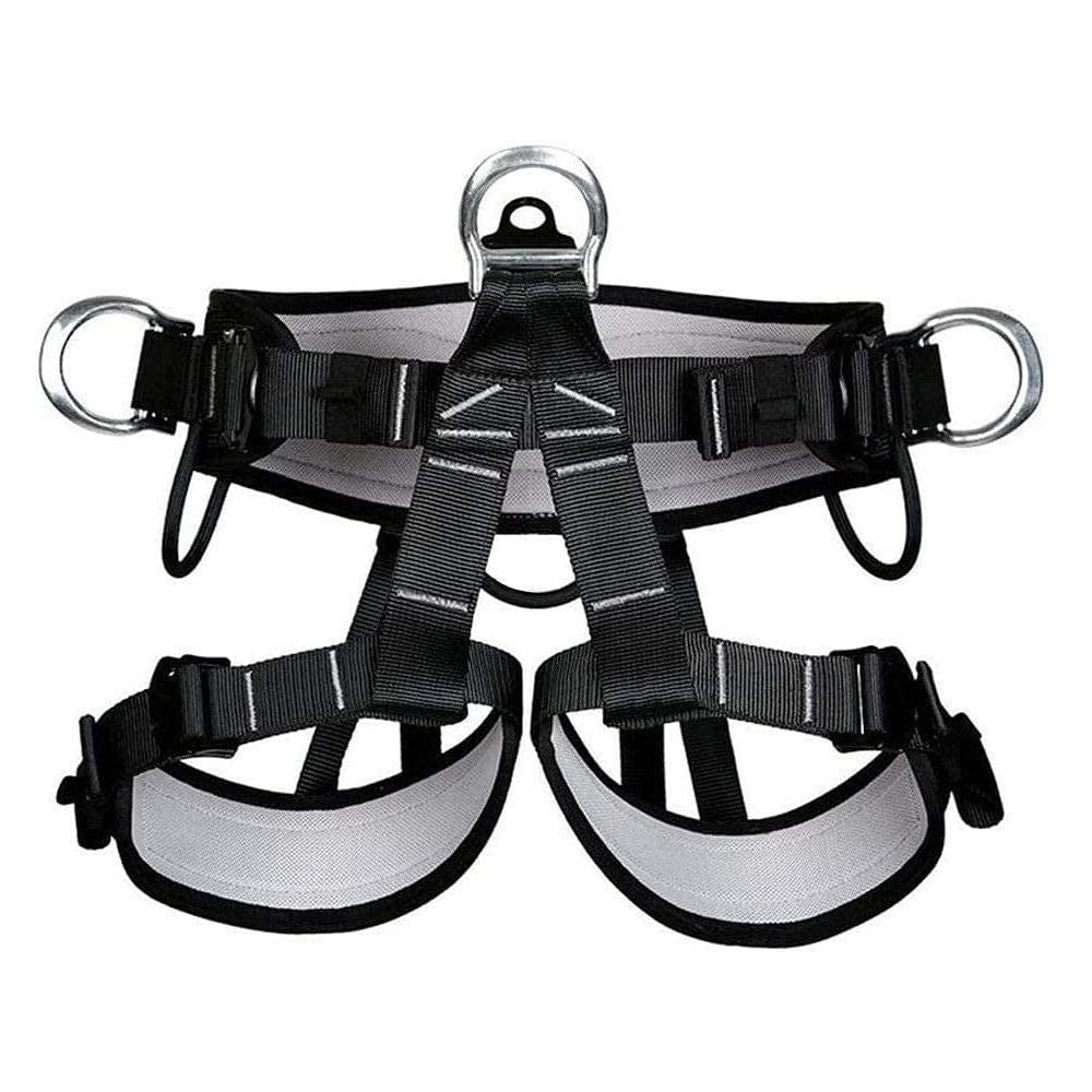 HandAcc Climbing belts, Thicken Professional Safety Belt with Magnesium Alloy Connection Ring, Outdoor Momentum Belt for Rock Climbing, Fire Rescue, Rappelling