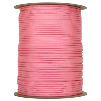 The Paracord Store | Type III 550 Paracord - 1000 FT Spool, Rose Pink | Heavy Duty 7 Strand Tactical Paracord - USA Made Nylon Outdoor Parachute Cord for Camping, Fishing & More - Survival Cord