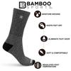 BAMBOO SPORTS Premium Bamboo Rayon Crew Work Socks- Moisture Wicking, Odor Eliminating Heather Gray Crew Socks for Men Size 9-12 - 3 Pair view 2