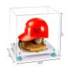 Better Display Cases Versatile Clear Acrylic Display Case - Large Rectangle Box with Light Blue Risers and White Base 14.5" x 11" x 12" (V44) view 2