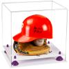 Better Display Cases Versatile Clear Acrylic Display Case - Large Rectangle Box with Purple Risers and White Base 14.5" x 11" x 12" (V44) view 1