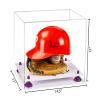 Better Display Cases Versatile Clear Acrylic Display Case - Large Rectangle Box with Purple Risers and White Base 14.5" x 11" x 12" (V44) view 2