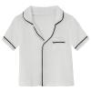 JWWN Kids Short Sleeve Pajama Set 100% Cotton Button Down Sleepwear Big Girls Boys Summer Soft Lounge Set (White,9Years) view 2