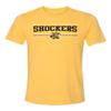 CornBorn Wichita State Shockers Tee Shirt - Premium Tri-Blend Wichita State Shockers 3 Stripe - Yellow - XL view 1