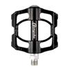 Qiwang A Pair of Aluminum Alloy Bicycle Pedals Mountain Bike Pedal Bicycle Pedal Anti-Skid Pedal Modified Accessories, Three-Bearing Aluminum Alloy Pedal (Black) view 1