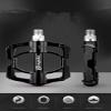 Qiwang A Pair of Aluminum Alloy Bicycle Pedals Mountain Bike Pedal Bicycle Pedal Anti-Skid Pedal Modified Accessories, Three-Bearing Aluminum Alloy Pedal (Black) view 4