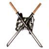 Fantasy Dual Samurai Swords Katanas with Back Carry Faux Leather Holder Sheath Frog. for Cosplay, Gifts, Collection, Outdoor Practice Swing view 1