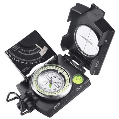 Eyeskey Multifunctional Military Metal Sighting Navigation Compass with Inclinometer | Impact Resistant & Waterproof Compass for Hiking, Camping, Boy Scout (Black)