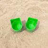 Home Queen Beach Cup Holder with Pocket, Multi-Functional Sand Cup Holder for Beverage Phone Sunglasses Key, Beach Accessory Drink Sand Coaster, 2-Pack, Green view 3