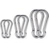 6PCS Spring Snap Hooks Carabiner- 304 Premium Stainless Steel Heavy Duty Carabiner Clips Assorted Sizes (2, 2.36, 3.15 inch) for Camping, Fishing, Hiking, Traveling, Backpack, Keychain; Silver view 1