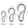 6PCS Spring Snap Hooks Carabiner- 304 Premium Stainless Steel Heavy Duty Carabiner Clips Assorted Sizes (2, 2.36, 3.15 inch) for Camping, Fishing, Hiking, Traveling, Backpack, Keychain; Silver view 2