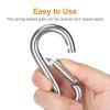 6PCS Spring Snap Hooks Carabiner- 304 Premium Stainless Steel Heavy Duty Carabiner Clips Assorted Sizes (2, 2.36, 3.15 inch) for Camping, Fishing, Hiking, Traveling, Backpack, Keychain; Silver view 3