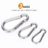 6PCS Spring Snap Hooks Carabiner- 304 Premium Stainless Steel Heavy Duty Carabiner Clips Assorted Sizes (2, 2.36, 3.15 inch) for Camping, Fishing, Hiking, Traveling, Backpack, Keychain; Silver view 4