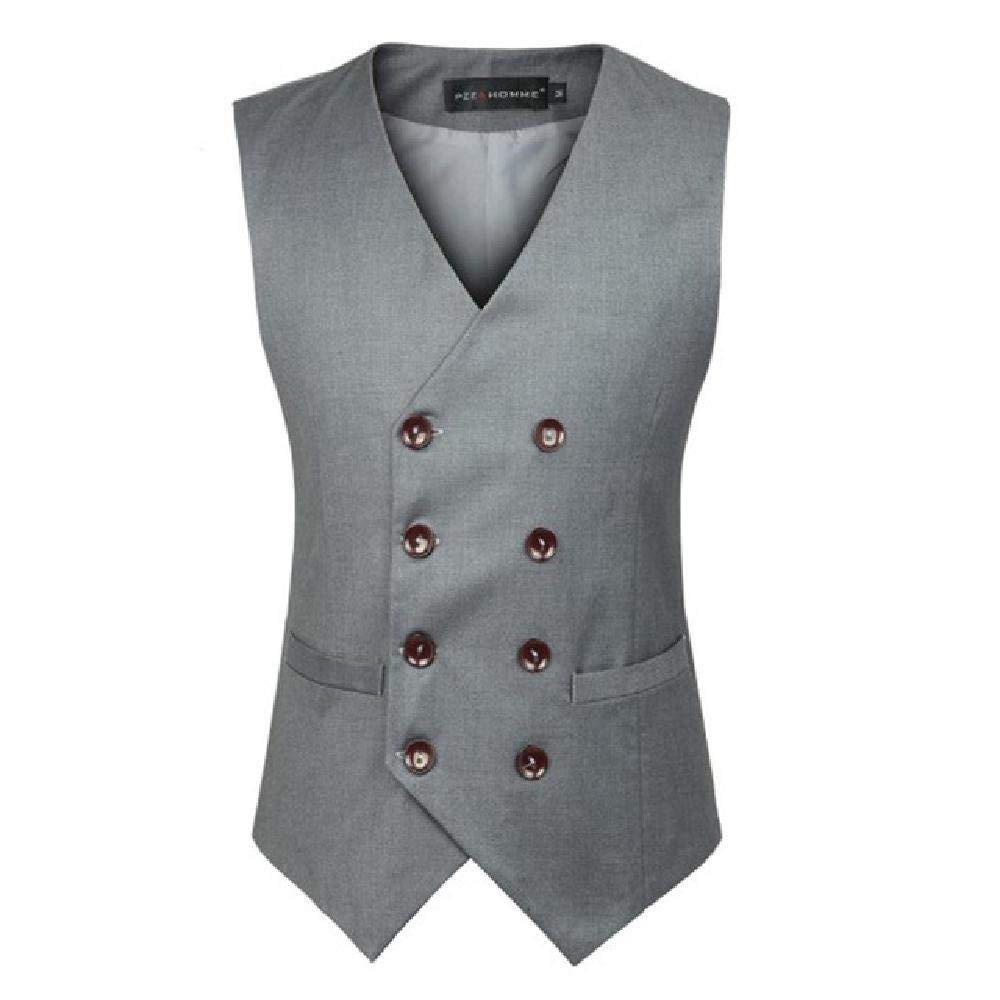 Men's Gentleman Top Design Casual Waistcoat Business Suit Vest Gray