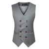 Men's Gentleman Top Design Casual Waistcoat Business Suit Vest Gray view 1