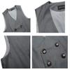 Men's Gentleman Top Design Casual Waistcoat Business Suit Vest Gray view 3
