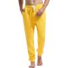 AMY COULEE Men's Workout Pants Active Sports Drawstring Sweatpants with Pockets (Yellow, XXL) view 2