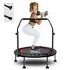 KENSONE 40" Foldable Mini Trampoline, Indoor Trampoline for Kids, Adults Indoor/Garden Workout, Fitness Rebounder with Adjustable Foam Handle, Max Load 330 lbs view 1